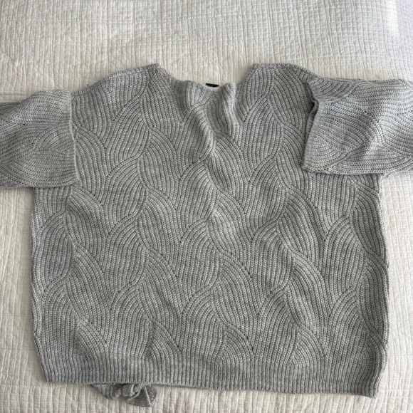 Roxy Bell Sleeve Gray Knit Sweater XL - Picture 2 of 4